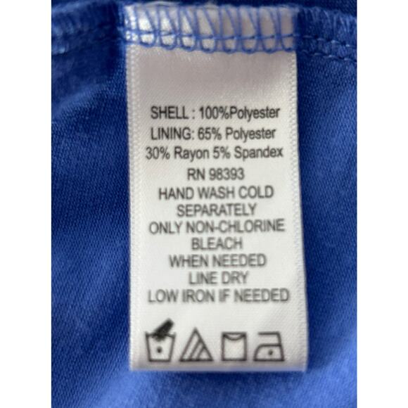 BELLE GRAY by LISA RINNA Women’s Blue Pattern Sheer Top Sz XXS - Picture 8 of 8